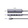 Ugreen multifunkcionális adapter HUB USB Type C - 3 x USB / Ethernet RJ-45 / USB Type C PD PD szürke (CM475)