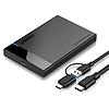 UGREEN US221 2.5 HDD / SSD külső ház, SATA, USB 3.0 + USB-C - USB-C 3.1, fekete (60735)
