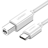 UGREEN US241 CB USB 2.0 kábel nyomtatóhoz, 1,5m, fehér (40417)