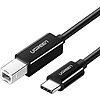 UGREEN US241 Nyomtatókábel USB-C 2.0 és USB-B, 1 m fekete (80811)
