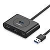 UGREEN USB 4 az 1-ben USB 3.0 hub 0,5 m, fekete (20290)