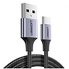 UGREEN USB-USB-C QC3.0 kábel, 1 m, alumínium csatlakozóval fekete (60126B)