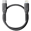 Uniq Flex USB-C kábel - Lightning 18W nylon 30cm széles/szénszürke