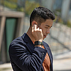 Uniq Linus Apple Watch Series 4/5/6/7/8/SE/SE2/Ultra szíj, 42/44/45 mm. Airosoft szilikon, fekete/éjfekete.