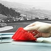 Univerzális autós tartó szilikon telefonállvány nano pad piros