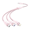 USB 2.0 A és 3 az 1-ben 6A kábel Vention CTRPG 1.5M (rózsaszín)