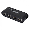 USB 2.0 HUB 4 porttal Logilink UA0085 táppal fekete