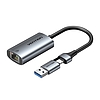 USB-A + USB-C adapter Gigabit Ethernet csatlakozóval, 0,15 m (CFQHB)