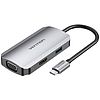 USB-C dokkolóállomás HDMI-hez, VGA, USB 3.0, PD 0,15 m Vention TOAHB, szürke