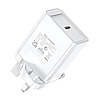USB-C fali töltő Vention FADW0-UK 20W UK Fehér