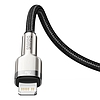 USB-C kábel a Lightning Baseus Cafule-hez, PD, 20 W, 0,25 m, fekete (CATLJK-01)