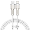 USB-C kábel a Lightning Baseus Cafule-hez, PD, 20 W, 1 m, fehér (CATLJK-A02)