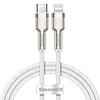 USB-C kábel a Lightning Baseus Cafule-hez, PD, 20 W, 1 m, fehér (CATLJK-A02)