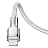 USB-C kábel a Lightning Baseus Cafule-hez, PD, 20 W, 1 m, fehér (CATLJK-A02)