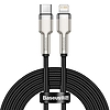USB-C kábel a Lightning Baseus Cafule-hez, PD, 20 W, 2 m, fekete (CATLJK-B01)