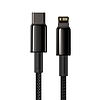 USB-C kábel a Lightning Baseus Tungsten Gold-hoz, 20 W, 5 A, PD, 2 m, fekete (CATLWJ-A01)