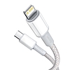 USB-C kábel a Lightning Baseushoz, nagy sűrűségű fonott, 20 W, PD, 2 m, fehér (CATLGD-A02)