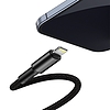 USB-C kábel Lightning Baseushoz, nagy sűrűségű fonott, 20 W, 5 A, PD, 1 m, fekete (CATLGD-01)