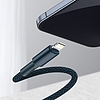 USB-C kábel Lightning Baseushoz, nagy sűrűségű fonott, 20 W, 5 A, PD, 1 m, kék (CATLGD-03)