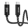 USB-C / USB4.0 Gen3 kábel 240 W 40 Gbps, 1 m, fekete (INVUSB4)