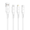 USB és Lightning kábel Vipfan Colorful X12, 3A, 1m, fehér (X12LT)