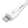 USB és Lightning kábel Vipfan Racing X05, 3A, 1m, fehér (X05LT-1m-white)
