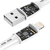 USB és Lightning kábel Vipfan Racing X05, 3A, 1m, fehér (X05LT-1m-white)