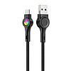 USB és Micro USB kábel Vipfan Colorful X08, 3A, 1,2m, fekete (X08MK)