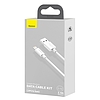 USB kábel Lightning Baseus Simple Wisdomhoz, 2.4A, 1.5m, fehér 2db. (TZCALZJ-02)