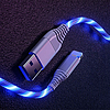USB töltő és adatátvivő kábel iPhone -hoz, 1m LED fénnyel, kék (G-D37-BLUE)