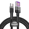 USB-USB-C kábel Baseus Cafule Huawei SuperCharge, QC 3.0, 5A 1m, fekete-szürke (CATKLF-PG1)
