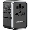 Vention FJFB0 GaN 2xUSB-C 2xUSB-A univerzális utazási adapter 65W (fekete)