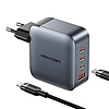 Vention hálózati töltő 3x USB-C, 1x USB-A, 100W/100W/30W/30W/30W szürke USB-C-USB-C kábellel 1m fekete (TZ-FETH0-EU)