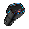 Vipfan C11 autós töltő, USB + USB-C, PD 20W + QC 3.0, LED, fekete (C11-black)