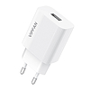 Vipfan E01 hálózati töltő, 1x USB, 2,4A + Lightning kábel, fehér (E01S-LT)