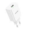 Vipfan E03 hálózati töltő, 1x USB, 18W, QC 3.0 + Lightning kábel, fehér (E03S-LT)