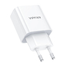 Vipfan E04 fali töltő, USB-C, 20W, QC 3.0 + USB-C kábel, fehér (E04 CC)