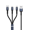 WEKOME WDC-119 Fython sorozat - 3 az 1-ben USB-A-Lightning + USB-C + Micro USB PD csatlakozókábel, 1,2 m fekete (WK-WDC-119_BLACK)