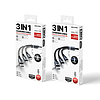 WEKOME WDC-119 Fython sorozat - 3 az 1-ben USB-A-Lightning + USB-C + Micro USB PD csatlakozókábel, 1,2 m fekete (WK-WDC-119_BLACK)