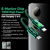 WEKOME WDC-193 Vanguard Series - USB-C-USB-C szupergyors töltő csatlakozókábel 100 W 1 m zöld (WK-WDC-193_GREEN)