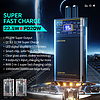 WEKOME WP-325 Vanguard Series - Power bank 20000 mAh szuper töltés beépített USB-C és Lightning PD 20 W kábellel + QC 22,5 W fekete / átlátszó (WK-WP-325)