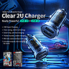 WEKOME WP-C40 Vanguard sorozat - Autós töltő 2 x USB gyorstöltés 15 W fekete / átlátszó (WK-WP-C40)