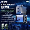 WEKOME WP-U02 mecha sorozat - 2x USB-C szupergyors töltő GaN 40 W hálózati töltő ezüst (WK-WP-U02)