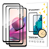 Wozinsky 2 db-os szuper tartós, teljes ragasztóval ellátott edzett üveg teljes képernyős, kerettel ellátott tok, Xiaomi Redmi Note 10 / Redmi Note 10S / Redmi Note 11 Global / Redmi Note 11S Global fe