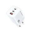Wozinsky CGWCW 65W USB-A / 2 x USB-C GaN fali töltő - fehér