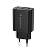 Wozinsky CWCUCB 30W USB-C / 2 x USB-A fali töltő - fekete