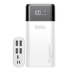 Wozinsky powerbank 30000mAh Li-Po 4 x USB LCD kijelzővel 2 A fehér (WPB-001WE)