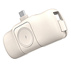 Wozinsky WF16-YCS 5000mAh 15W USB-C Mini Power Bank Beépített USB-C Kábellel és Apple Watch Töltővel - Bézs