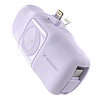 Wozinsky WF16-YLS 5000mAh 15W Lightning Mini Power Bank beépített USB-C kábellel és Apple Watch töltővel - lila