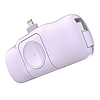 Wozinsky WF16-YLS 5000mAh 15W Lightning Mini Power Bank beépített USB-C kábellel és Apple Watch töltővel - lila